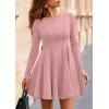 imagePRETTYGARDEN Cocktail Dresses for Women Elegant Classy 2025 Fall A Line Long Sleeve Homecoming Graduation Party Mini DressPink