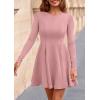 imagePRETTYGARDEN Cocktail Dresses for Women Elegant Classy 2025 Fall A Line Long Sleeve Homecoming Graduation Party Mini DressPink