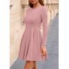 imagePRETTYGARDEN Cocktail Dresses for Women Elegant Classy 2025 Fall A Line Long Sleeve Homecoming Graduation Party Mini DressPink