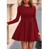 imagePRETTYGARDEN Cocktail Dresses for Women Elegant Classy 2025 Fall A Line Long Sleeve Homecoming Graduation Party Mini DressRed