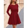 imagePRETTYGARDEN Cocktail Dresses for Women Elegant Classy 2025 Fall A Line Long Sleeve Homecoming Graduation Party Mini DressRed