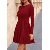 imagePRETTYGARDEN Cocktail Dresses for Women Elegant Classy 2025 Fall A Line Long Sleeve Homecoming Graduation Party Mini DressRed