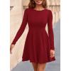 imagePRETTYGARDEN Cocktail Dresses for Women Elegant Classy 2025 Fall A Line Long Sleeve Homecoming Graduation Party Mini DressRed