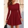 imagePRETTYGARDEN Cocktail Dresses for Women Elegant Classy 2025 Fall A Line Long Sleeve Homecoming Graduation Party Mini DressRed