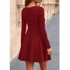 imagePRETTYGARDEN Cocktail Dresses for Women Elegant Classy 2025 Fall A Line Long Sleeve Homecoming Graduation Party Mini DressRed
