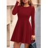 imagePRETTYGARDEN Cocktail Dresses for Women Elegant Classy 2025 Fall A Line Long Sleeve Homecoming Graduation Party Mini DressRed