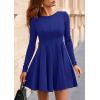 imagePRETTYGARDEN Cocktail Dresses for Women Elegant Classy 2025 Fall A Line Long Sleeve Homecoming Graduation Party Mini DressRoyal Blue