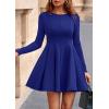 imagePRETTYGARDEN Cocktail Dresses for Women Elegant Classy 2025 Fall A Line Long Sleeve Homecoming Graduation Party Mini DressRoyal Blue