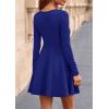 imagePRETTYGARDEN Cocktail Dresses for Women Elegant Classy 2025 Fall A Line Long Sleeve Homecoming Graduation Party Mini DressRoyal Blue