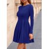 imagePRETTYGARDEN Cocktail Dresses for Women Elegant Classy 2025 Fall A Line Long Sleeve Homecoming Graduation Party Mini DressRoyal Blue