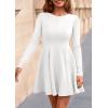 imagePRETTYGARDEN Cocktail Dresses for Women Elegant Classy 2025 Fall A Line Long Sleeve Homecoming Graduation Party Mini DressWhite