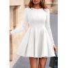 imagePRETTYGARDEN Cocktail Dresses for Women Elegant Classy 2025 Fall A Line Long Sleeve Homecoming Graduation Party Mini DressWhite