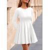 imagePRETTYGARDEN Cocktail Dresses for Women Elegant Classy 2025 Fall A Line Long Sleeve Homecoming Graduation Party Mini DressWhite