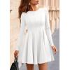 imagePRETTYGARDEN Cocktail Dresses for Women Elegant Classy 2025 Fall A Line Long Sleeve Homecoming Graduation Party Mini DressWhite
