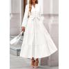 imagePRETTYGARDEN Fall Dresses for Women 2025 Long Sleeve V Neck Belted Ruffle A Line Flowy Boho Maxi Wedding Guest Dress PocketsWhite