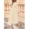 imagePRETTYGARDEN Fall Dresses for Women 2025 Long Sleeve Work Casual A Line Pleated Cocktail Church Midi Winter Sweater DressApricot