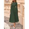 imagePRETTYGARDEN Fall Dresses for Women 2025 Long Sleeve Work Casual A Line Pleated Cocktail Church Midi Winter Sweater DressArmy Green