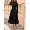 imagePRETTYGARDEN Fall Dresses for Women 2025 Long Sleeve Work Casual A Line Pleated Cocktail Church Midi Winter Sweater DressBlack