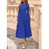 imagePRETTYGARDEN Fall Dresses for Women 2025 Long Sleeve Work Casual A Line Pleated Cocktail Church Midi Winter Sweater DressBlue