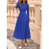 imagePRETTYGARDEN Fall Dresses for Women 2025 Long Sleeve Work Casual A Line Pleated Cocktail Church Midi Winter Sweater DressBlue