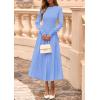 imagePRETTYGARDEN Fall Dresses for Women 2025 Long Sleeve Work Casual A Line Pleated Cocktail Church Midi Winter Sweater DressLight Blue