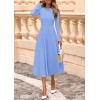 imagePRETTYGARDEN Fall Dresses for Women 2025 Long Sleeve Work Casual A Line Pleated Cocktail Church Midi Winter Sweater DressLight Blue