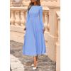 imagePRETTYGARDEN Fall Dresses for Women 2025 Long Sleeve Work Casual A Line Pleated Cocktail Church Midi Winter Sweater DressLight Blue