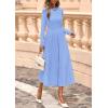 imagePRETTYGARDEN Fall Dresses for Women 2025 Long Sleeve Work Casual A Line Pleated Cocktail Church Midi Winter Sweater DressLight Blue