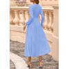 imagePRETTYGARDEN Fall Dresses for Women 2025 Long Sleeve Work Casual A Line Pleated Cocktail Church Midi Winter Sweater DressLight Blue
