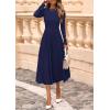imagePRETTYGARDEN Fall Dresses for Women 2025 Long Sleeve Work Casual A Line Pleated Cocktail Church Midi Winter Sweater DressNavy Blue