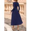 imagePRETTYGARDEN Fall Dresses for Women 2025 Long Sleeve Work Casual A Line Pleated Cocktail Church Midi Winter Sweater DressNavy Blue