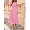 imagePRETTYGARDEN Fall Dresses for Women 2025 Long Sleeve Work Casual A Line Pleated Cocktail Church Midi Winter Sweater DressPink