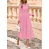 imagePRETTYGARDEN Fall Dresses for Women 2025 Long Sleeve Work Casual A Line Pleated Cocktail Church Midi Winter Sweater DressPink