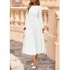 imagePRETTYGARDEN Fall Dresses for Women 2025 Long Sleeve Work Casual A Line Pleated Cocktail Church Midi Winter Sweater DressWhite