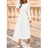 imagePRETTYGARDEN Fall Dresses for Women 2025 Long Sleeve Work Casual A Line Pleated Cocktail Church Midi Winter Sweater DressWhite