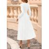 imagePRETTYGARDEN Fall Dresses for Women 2025 Long Sleeve Work Casual A Line Pleated Cocktail Church Midi Winter Sweater DressWhite