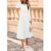 imagePRETTYGARDEN Fall Dresses for Women 2025 Long Sleeve Work Casual A Line Pleated Cocktail Church Midi Winter Sweater DressWhite