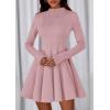 imagePRETTYGARDEN Fall Dresses for Women Elegant Classy 2025 Casual Long Sleeve Swing A Line Ruffle Short Homecoming Party DressPink
