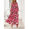 imagePRETTYGARDEN Long Sleeve Maxi Fall Dresses for Women 2025 Vneck Smocked Boho Floral Tiered Swing Flowy Wedding Guest DressFloral Wine Red Multi