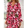 imagePRETTYGARDEN Long Sleeve Maxi Fall Dresses for Women 2025 Vneck Smocked Boho Floral Tiered Swing Flowy Wedding Guest DressFloral Wine Red Multi