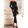 imagePRETTYGARDEN Sweater Dresses for Women 2025 Fall Bell Long Sleeve Crew Neck Bodycon Maxi Dress Winter Ribbed Knit OutfitsBlack