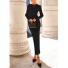 imagePRETTYGARDEN Sweater Dresses for Women 2025 Fall Bell Long Sleeve Crew Neck Bodycon Maxi Dress Winter Ribbed Knit OutfitsBlack