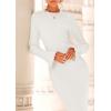 imagePRETTYGARDEN Sweater Dresses for Women 2025 Fall Bell Long Sleeve Crew Neck Bodycon Maxi Dress Winter Ribbed Knit OutfitsWhite