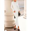 imagePRETTYGARDEN Sweater Dresses for Women 2025 Fall Bell Long Sleeve Crew Neck Bodycon Maxi Dress Winter Ribbed Knit OutfitsWhite