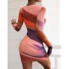 imagePRETTYGARDEN Women Long Sleeve Mini Fall Dress 2025 Tie Dye Print Bodycon Cocktail Party Club Outfits Homecoming DressesMulticolour Print