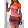 imagePRETTYGARDEN Women Long Sleeve Mini Fall Dress 2025 Tie Dye Print Bodycon Cocktail Party Club Outfits Homecoming DressesMulticolour Print
