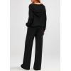 imagePRETTYGARDEN Womens 2 Piece Fall Lounge Sets 2025 Zip Up Hoodie Wide Leg Pants Tracksuit Matching Travel Outfits ClothesBlack