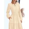 imagePRETTYGARDEN Womens 2025 Elegant Maxi Dresses Long Sleeve V Neck Flowy Pockets Casual Modest Dress Fall Fashion ClothesBeige