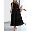 imagePRETTYGARDEN Womens 2025 Elegant Maxi Dresses Long Sleeve V Neck Flowy Pockets Casual Modest Dress Fall Fashion ClothesBlack