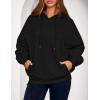 imagePRETTYGARDEN Womens 2025 Fall Fashion Oversized Hoodies Sweatshirt Fleece Long Sleeve Going Out Tops Trendy Winter ClothingBlack